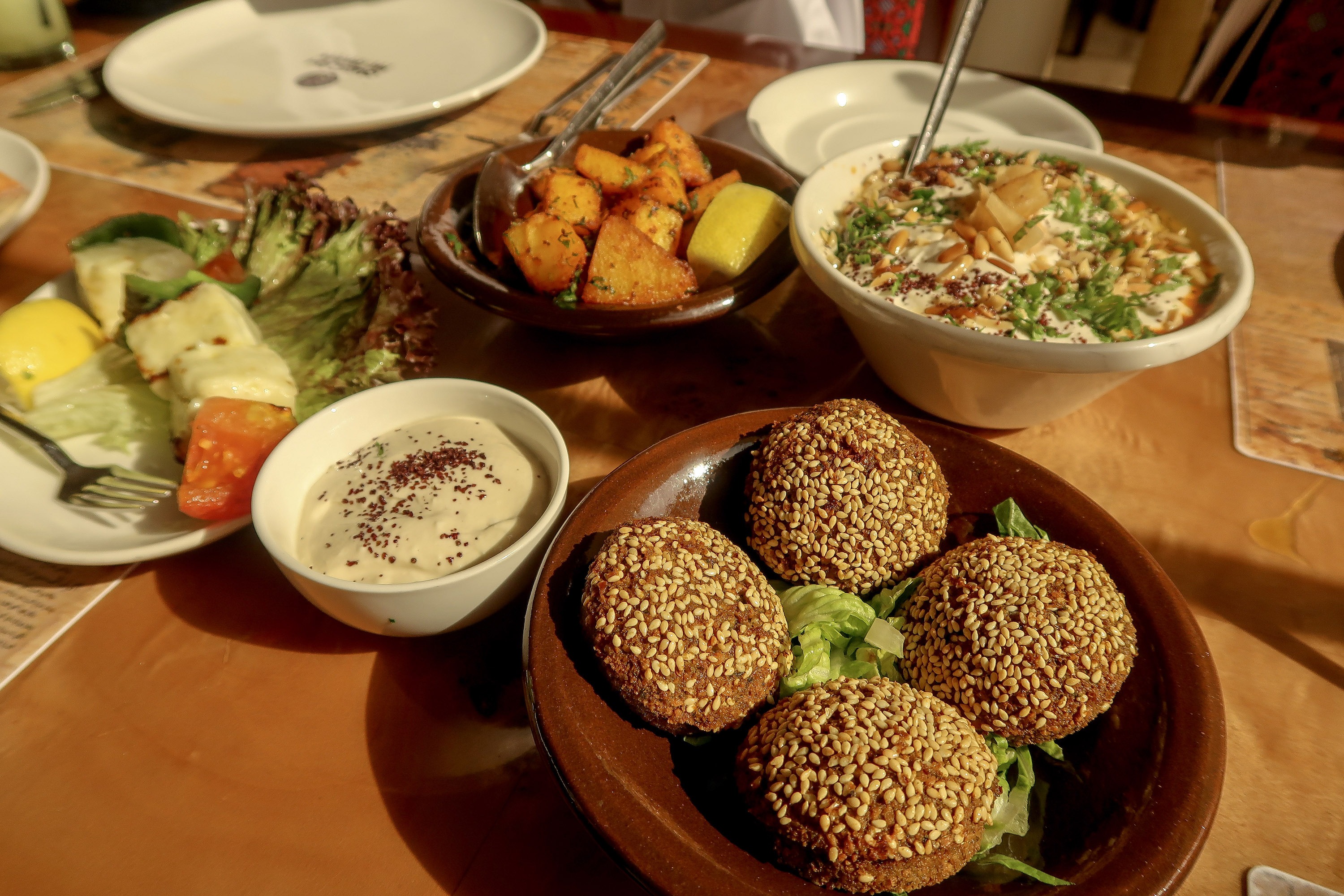 Stuffed Falafel, Palestinian restaurant - eating in Qatar | Visit Qatar | Doha, the capital of Qatar is located in the Middle East and the World Cup 2022 location. Find out how I spent 4 days on my visit to Qatar | Travel Guide & Tips | Elle Blonde Luxury Lifestyle Destination Blog