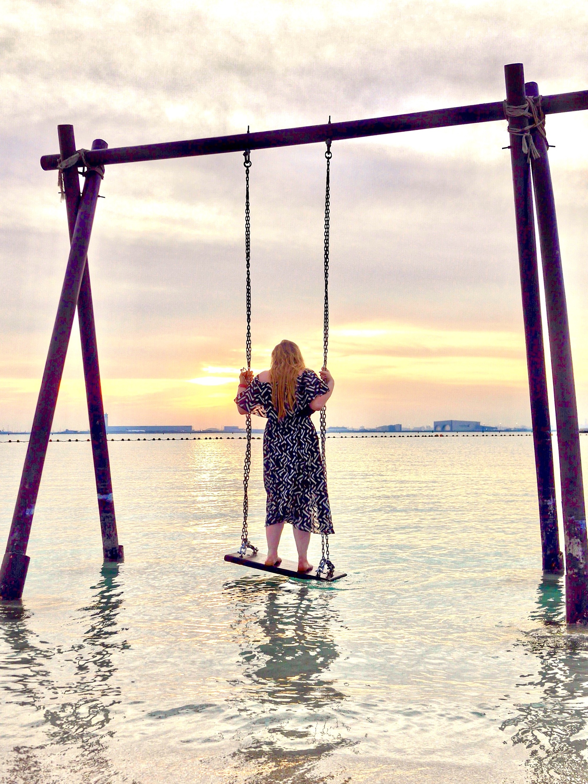 Maldives of Qatar, Banana Island Sea Swing | Visit Qatar | Doha, the capital of Qatar is located in the Middle East and the World Cup 2022 location. Find out how I spent 4 days on my visit to Qatar | Travel Guide & Tips | Elle Blonde Luxury Lifestyle Destination Blog
