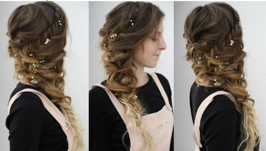 prom hair side swept curls