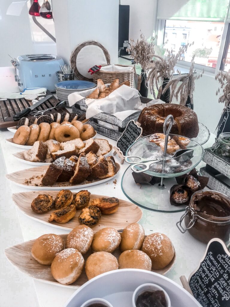 Breakfast pastries - Hotel California in Albuferia Old Town, The Algarve Portugal | eco-friendly, vegan, adults-only hotel with a modern twist | On The Beach Holidays Review | Elle Blonde Luxury Lifestyle Destination Travel Blog