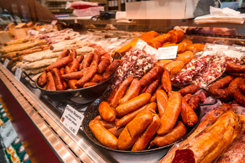 German Chorizo | Covered Market | What to do when visiting Stuttgart for the first time | Germany travel guide | Elle Blonde Luxury Lifestyle Destination Blog