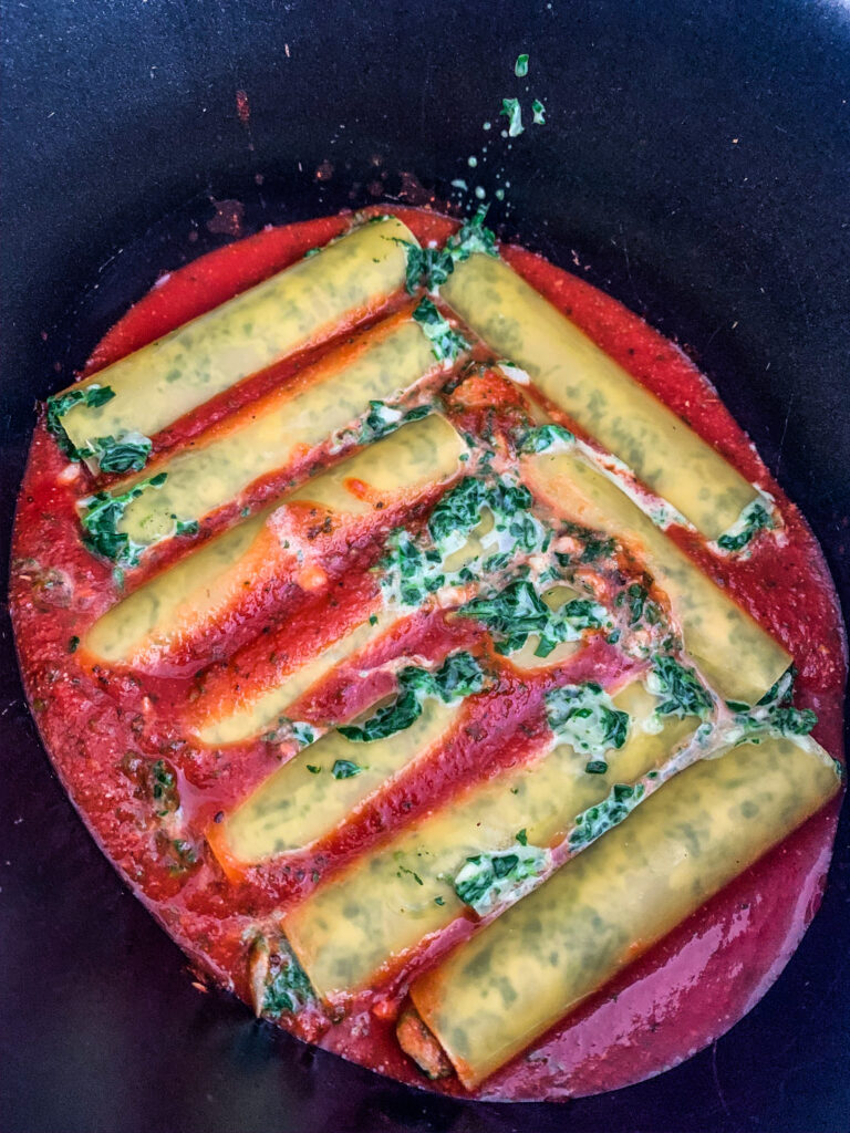 Slow Cooker Spinach and Cannelloni Pasta - Quarantine Left Over Recipes | Elle Blonde Luxury Lifestyle Destination Blog