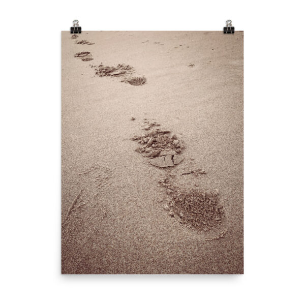Walkin' Away Beach Footprints in Sand | Posters & Prints Home Decor | Elle Blonde Luxury Lifestyle Destination Blog