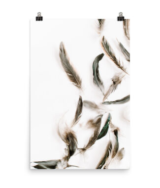 Grey Feather Print  | Prints & Posters Home Interiors | Elle Blonde Luxury Lifestyle Destination Blog