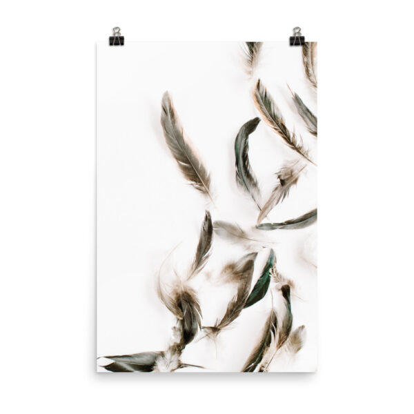 Grey Feather Print  | Prints & Posters Home Interiors | Elle Blonde Luxury Lifestyle Destination Blog
