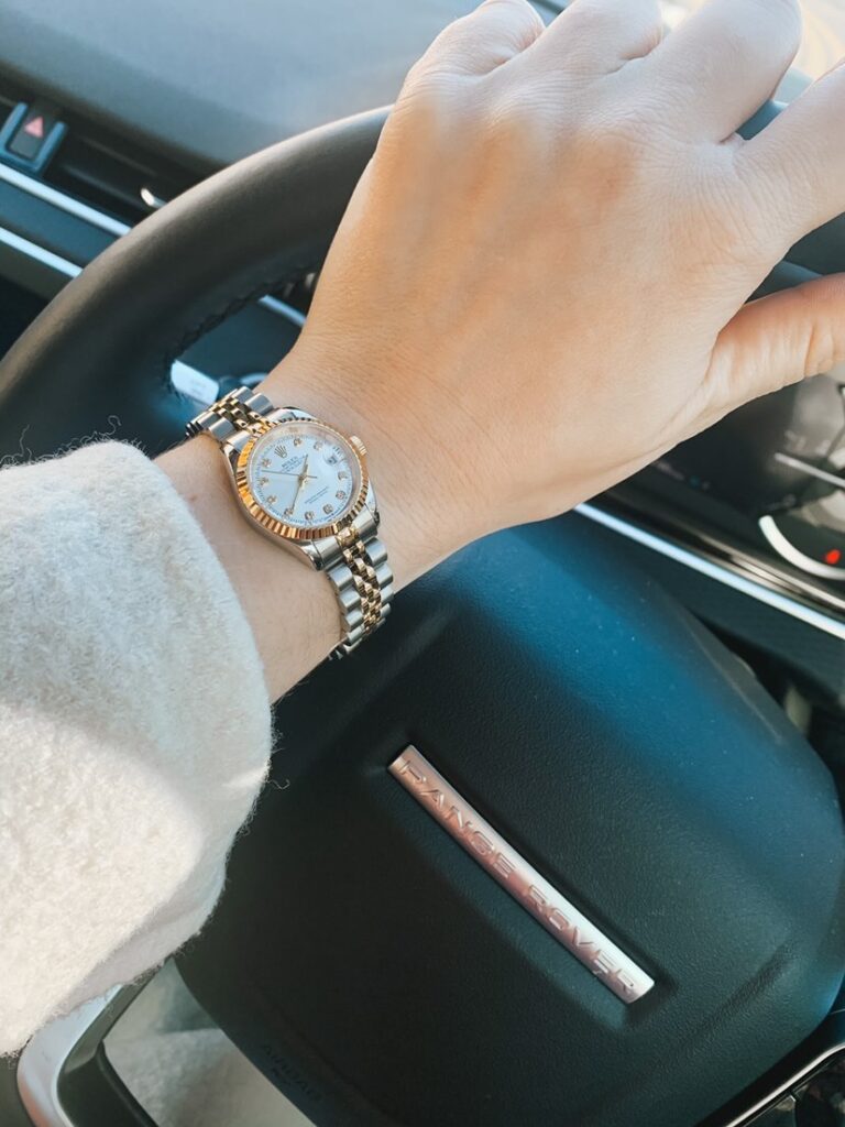 Rolex Datejust Ladies Watch in Range Rover | Elle Blonde Luxury Lifestyle Destination Blog