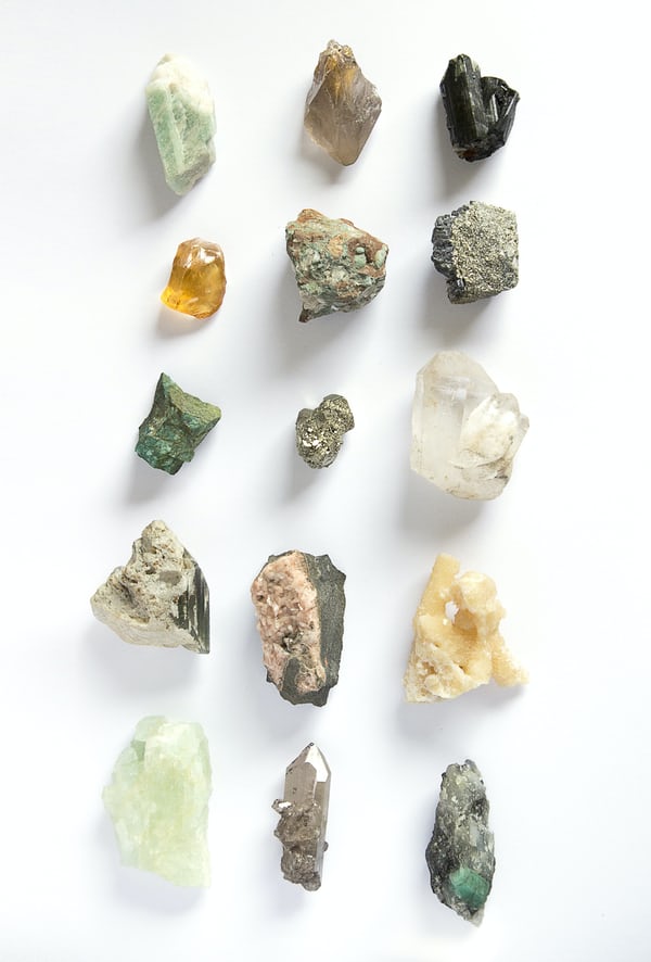 Different crystals laid out on white background | | Summer Trend Spotlight: Crystal Jewellery | Fashion | Elle Blonde Luxury Lifestyle Destination Blog