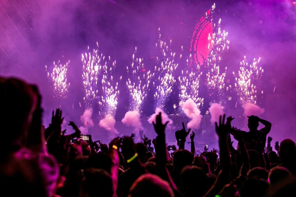 Stage with fireworks | What Do I Wear to a Rave? | Fashion | Elle Blonde Luxury Lifestyle Destination Blog