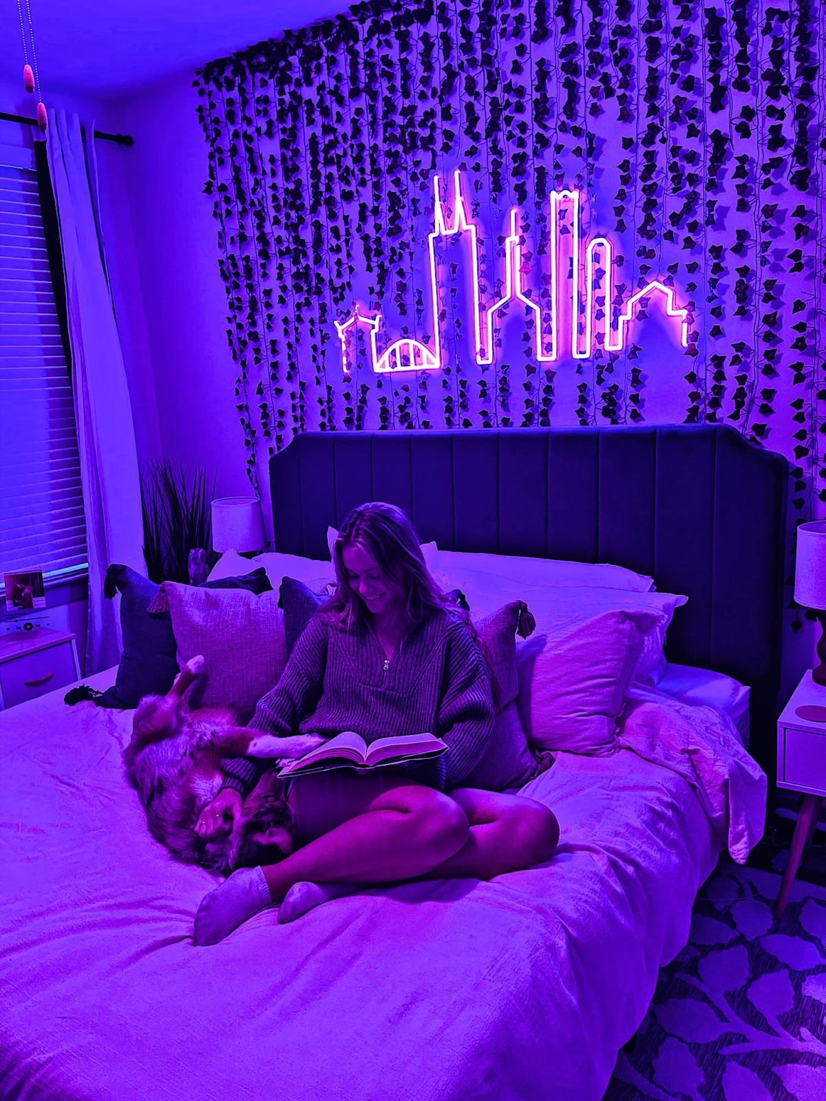 neon purple bedroom